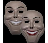 YASOKEZO 2 Pcs The Purge Mask Smile Mask Horror Eradicate Killer Anarchy Halloween Party Scary Masks