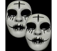 YASOKEZO 2 Pieces Purge Anarchy Cross Mask Horror Eradicate Killer Mask Halloween Party Scary Masks
