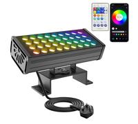 Yasotek Smart Plug-in Outdoor Floodlight - 180W RGBCW LED with Wi-Fi & RF Control, Alexa/Google Voice Command, 2700K-6500K Tunable White, 16 Million Colours, 50 Scene Modes, IP65 Waterproof, UK Plug