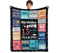 Yasrlvun 13th Birthday Gifts for Boys 13th Birthday Blanket 50” x 60" Boys 13th Birthday Gifts Son Grandson Nephew 13 Year Birthday Gift