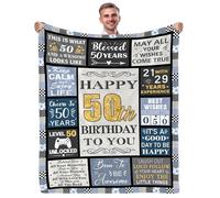 Yasrlvun 50th Birthday Gifts for Men, 1975 Birthday Gifts 50th Birthday Blanket 50"x 60" Presents for 50th Birthday 50th Birthday Gifts for Him