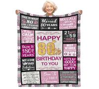 Yasrlvun 80th Birthday Gifts for Women, 1945 Birthday Gifts 80th Birthday Blanket 50"x 60" Presents for 80th Birthday 80th Birthday Gifts for Her