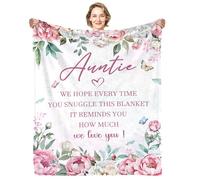 Yasrlvun Auntie Gifts from Nephew Niece, Aunt Birthday Gift 50x60 Inch Auntie Blanket Christmas Mothers Day Throw Blankets Present for Aunty