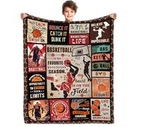 Yasrlvun Basketball Gifts for Boys 152x127CM Basketball Throw Blanket Fathers Day Christmas Funny Basketballs Gifts for Son Grandson