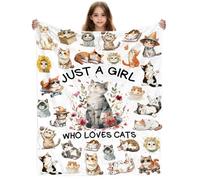 Yasrlvun Cat Lovers Gifts for Women Cat-Themed Gift for Women 50 x 60 In Cats Lover Blanket Cute Christmas Thanksgivings Present