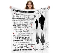 Yasrlvun Daughter Blanket from Dad, 50x60 Inch Daughter Blanket Daughter Birthday Valentines for Daughter