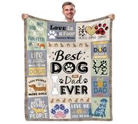 Yasrlvun Dog Dad Gifts 50"x60" Dog Dad Throw Blanket Dog Lover Present Father's Day Presents for Dogs Dad Dog Lover Gift for Men Christmas Dogs Dad Present