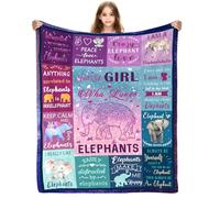 Yasrlvun Elephant Gifts for Women Men 50x60 Inch Elephant Throw Blanket for Elephants-Lovers Christmas Thanksgiving Elephants Presents