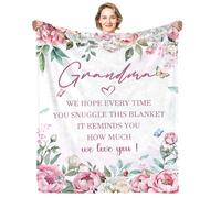 Yasrlvun Grandma Gifts from Grandchildren, Grandmother Birthday Gift 50x60 Inch Grandma Blanket Mothers Day Throw Blankets Present for Grandmother