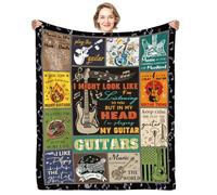 Yasrlvun Guitar Gifts for Men Women 152x127CM Guitar Throw Blanket Music Lover Gifts for Christmas Thanksgiving Graduation