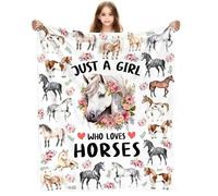 Yasrlvun Horse Gifts for Women 50 x 60 Inches Horses Love Gift Ideas Cozy Warm Horse Blanket Horses Gifts for Girls Age 9-11