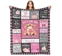 Yasrlvun Pig Gifts for Women Men 50x60 Inch Pig Throw Blanket for Pigs-Lovers Christmas Thanksgiving Pigs Presents