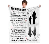 Yasrlvun Son Blanket from Mum, 50x60 Inch Son Blanket Son Birthday Valentines for Son Adult