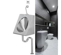 YASS Wall Mounted Sensor Urinal,for Men Spill Proof, 304 Stainless Steel Household/Commercial Sensor Urinals, for School