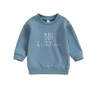 Yassiglia Toddler Baby Boys Jumper Little Brother Big Brother Matching Outfits Long Sleeve Pullover Sweatshirt Tops (Blue&Big Brother, 5-6 Years)