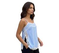 Yassiglia Women's Satin Lace Camisole Top Spaghetti Strap Blouse | Silky Smooth Fabric,Romantic Lace Detail, All-Day Comfort, Perfect As a Standalone Top or an Elegant Inner Layer,