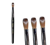 Yasterd Acrylic Nail Brush 100% Kolinsky Brushes for Nails Size 18 Oval Crimped Shaped Brushes for Acrylic Application Black Wood Handle Professional Nail Art Powder Brush Manicure Tool