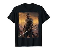 Yasuke First Samurai Afro Japanese Art Warrior Katana Value Graphic T-Shirt, Men, Black, S