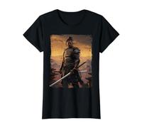 Yasuke First Samurai Afro Japanese Art Warrior Katana Value Graphic T-Shirt, Women, Black, M