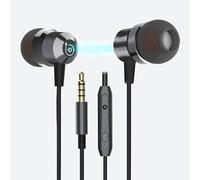 yasyas black In-ear magnetic earphones 3.5mm jack, HD sound quality, Light weight and Comfortable Earbuds for Sports, Work, and Travel- replacement cable for iPhone, Android, and More