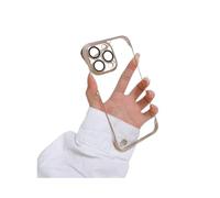 yasyas Clear Hard Case for iPhone 13 Pro Max 6.7in Protective Cover with Open Edge Design, Sleek and Durable, Ultra Sim Frameless Hard Case For iPhone 13 Pro Max. (Gold)