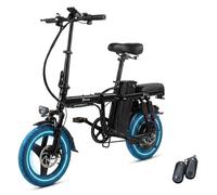 yasyas Folding Electric Bike, 250W Powerful Motor, 48V 12A Removable Battery, 65 KM Range, 14" Folding Ebike, Electric Commuter Bicycle for Adults Teens Little Beast Portable Lightweight EBike