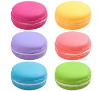 YASYU 6 Pcs Artificial Fake Macarons Realistic French Macaroons Small Macaron Model for Display Simulation Dummy Macaroon Dessert Food Props, 5 x 3 cm