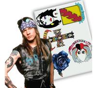 Yatatu - Axl Rose Temporary Tattoo Set - Costume - Carnival - Halloween - Cosplay
