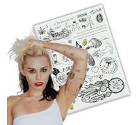 Yatatu - Miley Cyrus Temporary Tattoo Set - Costume - Carnival - Halloween - Cosplay