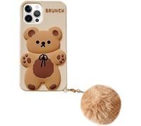 Yatchen Apply to iPhone 14 Case Kawaii Phone Cases,Cute Cartoon Bear Phone Case with Keychain Teddy Bear Phone Case 3DSoft Silicone Shockproof Protective Case for iPhone 14 Women Girls