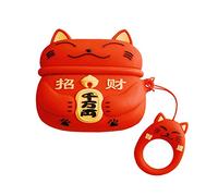 Yatchen Case for AirPod Pro,Cute 3D Cartoon Fun Lucky Cat Cover for AirPods Pro Kawaii Soft Silicone Protective Cover with Keychain Shockproof Charging Case for AirPods Pro