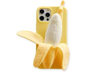 Yatchen Cute 3D Cartoon Case Compatible with iPhone 17,Unique Funny Banana Design Soft Decompression Silicone Case Ultra-Thin Non-Slip Shockproof Protective Case