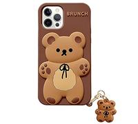Yatchen Kawaii Phone Cases Apply to iPhone Xs Max,Cute Cartoon Bear Phone Case with Keychain Teddy Bear Phone Case 3D iPhone Xs Max Case Soft Silicone Shockproof Cover for Women Girls