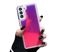 Yatchen Liquid Fluorescent Case Compatible with Samsung Galaxy Note 20 Ultra,Luxury Fun Glow in The Darkness Quicksand Clear Soft TPU Back Cover Luminous Shockproof Protector-Rose