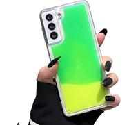 Yatchen Liquid Fluorescent Case Compatible with Samsung Galaxy S23 FE,Luxury Fun Glow in The Darkness Quicksand Clear Soft TPU Back Cover Luminous Shockproof Protector-Green