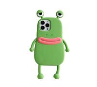 Yatchen Ugly Case Compatible with iPhone XR, Kawaii Phone Case 3D Cartoon Cute Frog Soft Silicone Unique Fun Cover Slim Fit Anti-Drop Protector for Women Girls Green