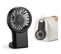 YATCO Mini Handheld Fan Portable, 3 Speeds, Low Noise USB-C Rechargeable, Lightweight Powerful Fans Foldable Desktop Neckband Style, Hanging Style Fans for Office Home Outdoor Travel (Black)