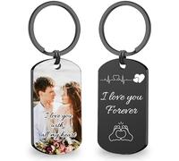 YATEDIY Personalised Keyring Photo - Custom Keychain with Engraved Name,Personalised Dog Memorial Gifts for Men Her Drive Safe Keyring (style1)