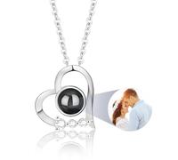 YATEDIY Personalised Projection Necklace With Picture Inside - Custom Necklace for Love Memorial Women Mom Daughter Birthday (style 3)