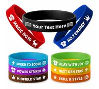 YATEDIY Personalised Silicone Wristbands - 1-1000PCS Bulk Custom Rubber Bracelets with Text Message,Wrist Bands for Event Women Mens Kids Gifts Motivation Graduate Birthday Parties (Football style)