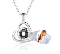 YATEDIY Photo Necklace Personalised Projection Necklace With Picture Inside - Custom Necklaces for Love Memorial Women Mom Daughter Birthday (style 2)