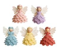 Yately DIY Angel Crochet Ornament Kit，Crochet Kit for Beginners, Crochet DIY Knitting Supplies for Adults Kids,Christmas Craft Kit(5 PCS)