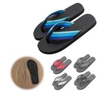 Yately Hidden Flops, Summer Beach Comfort Non Slip Sandal, Spoof Beach Flip Flops, Funny Footprint Slippers, Beach Party Punishment Props(Blue,9-9.5 Women/7-7.5 Men)