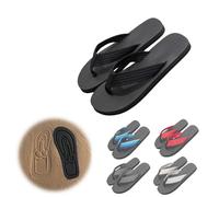 Yately Hidden Flops, Summer Beach Comfort Non Slip Sandal, Spoof Beach Flip Flops, Funny Footprint Slippers, Beach Party Punishment Props(Black,10-10.5 Women/8-8.5 Men)
