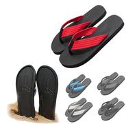 Yately Hidden Flops, Summer Beach Comfort Non Slip Sandal, Spoof Beach Flip Flops, Funny Footprint Slippers, Beach Party Punishment Props(Red,8 UK)