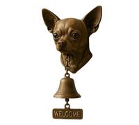 Yately Various Dog Welcome Doorbell,Vintage Resin Wall Mounted Entry Bell for Porch, Front Door & Garden - Must-Have Dog Lover Giftg Bell(Chihuahua)