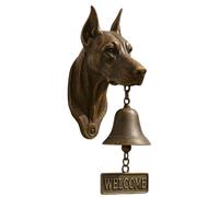 Yately Various Dog Welcome Doorbell，Vintage Resin Wall Mounted Entry Bell for Porch, Front Door & Garden - Must-Have Dog Lover Giftg Bell(Doberman)