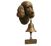 Yately Various Dog Welcome Doorbell,Vintage Resin Wall Mounted Entry Bell for Porch, Front Door & Garden - Must-Have Dog Lover Giftg Bell(Poodle)