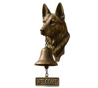 Yately Various Dog Welcome Doorbell,Vintage Resin Wall Mounted Entry Bell for Porch, Front Door & Garden - Must-Have Dog Lover Giftg Bell(German Shepherd)