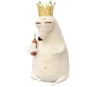 Yately Wool Felt Familiars，Cunning Fox, Slanted Smile, Funny Fox Doll, with Movable Hands and Feet. Quirky Handmade Companions